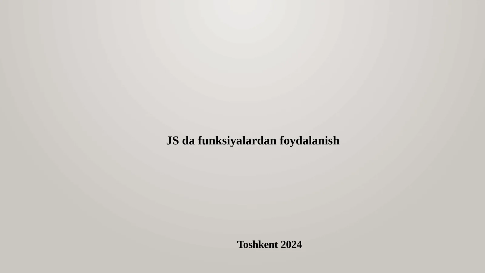 JavaScript Funksiya