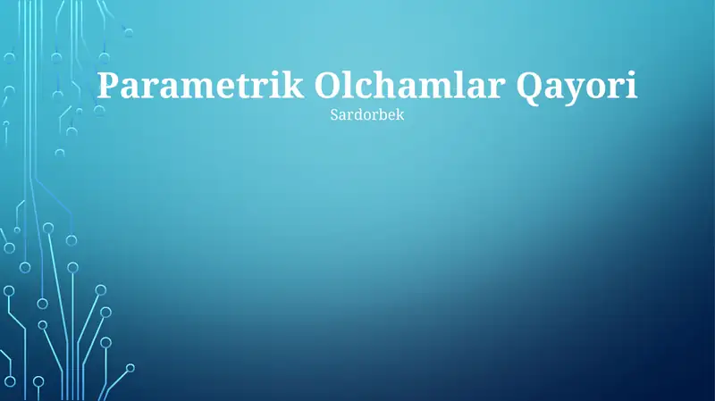 Parametrik Olchamlar Qayori