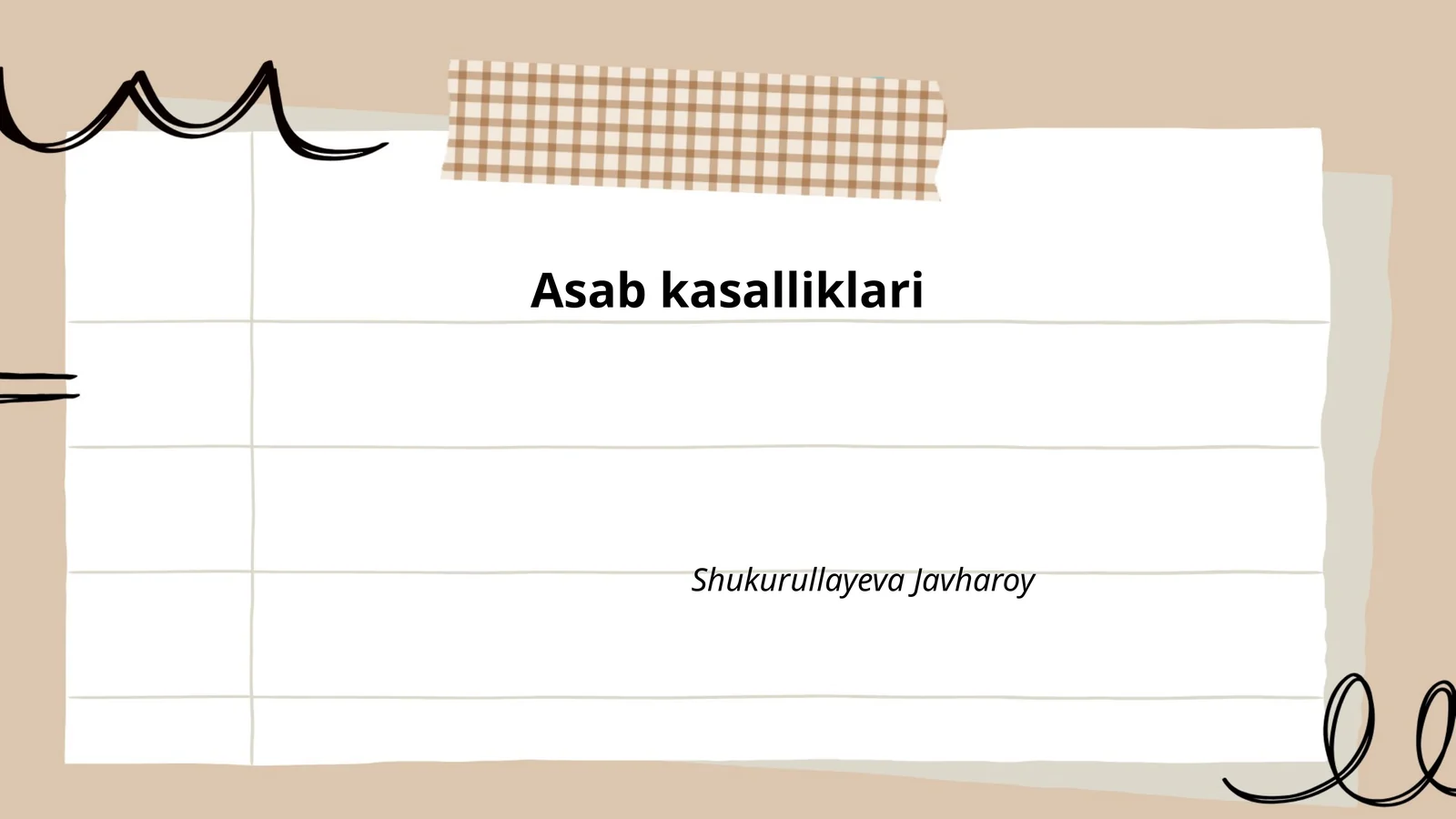 Asab kasalliklari (Nervous system diseases)