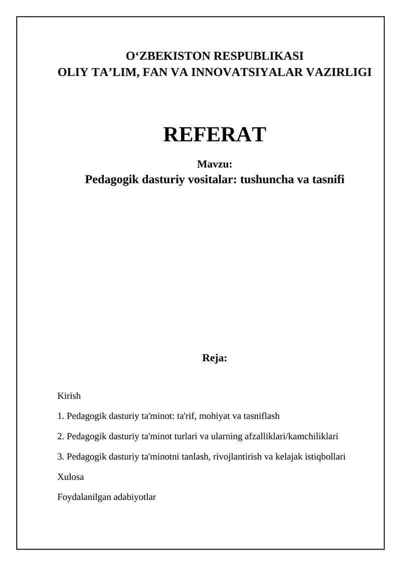 Pedagogik dasturiy ta'minot