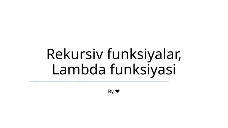 Rekursiv funksiyalar, Lambda funksiyasi