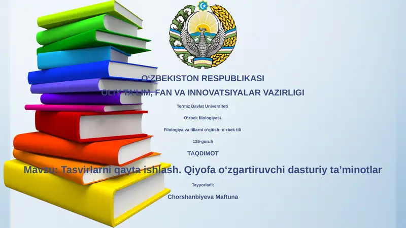 Tasvirlarni qayta ishlash