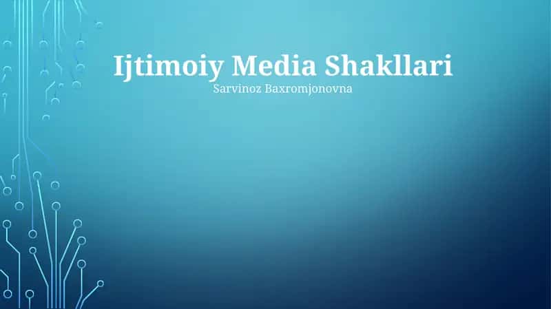 Ijtimoiy Mediaga kirish