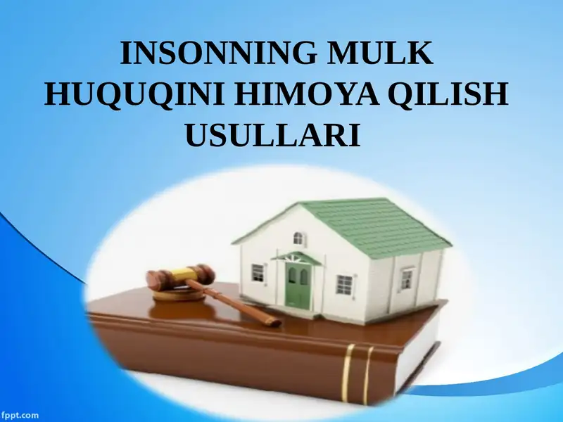 INSONNING MULK HUQUQINI HIMOYA QILISH USULLARI