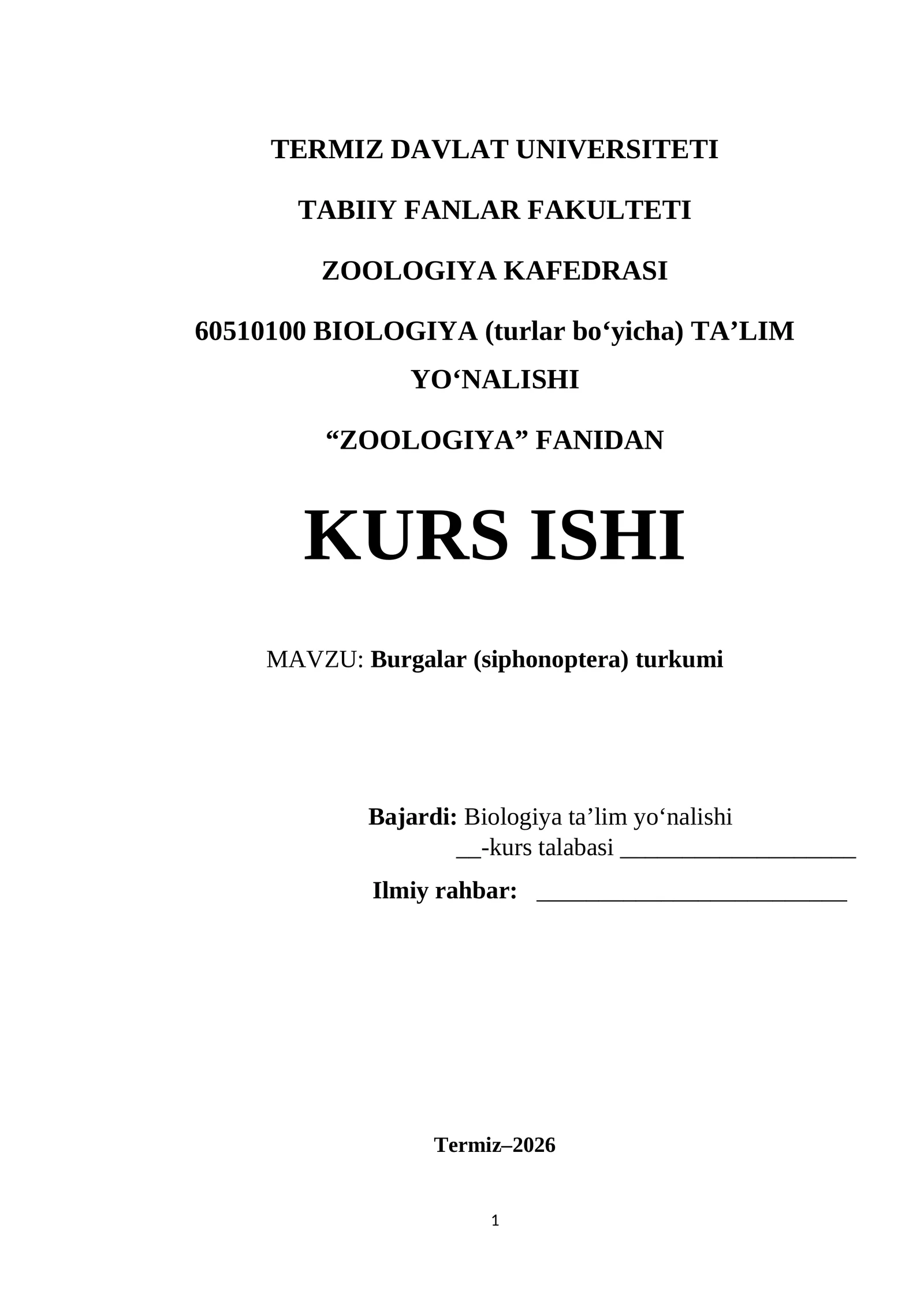 Burgalar (siphonoptera) turkumi