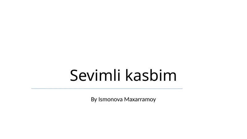 Sevimli Kasbim