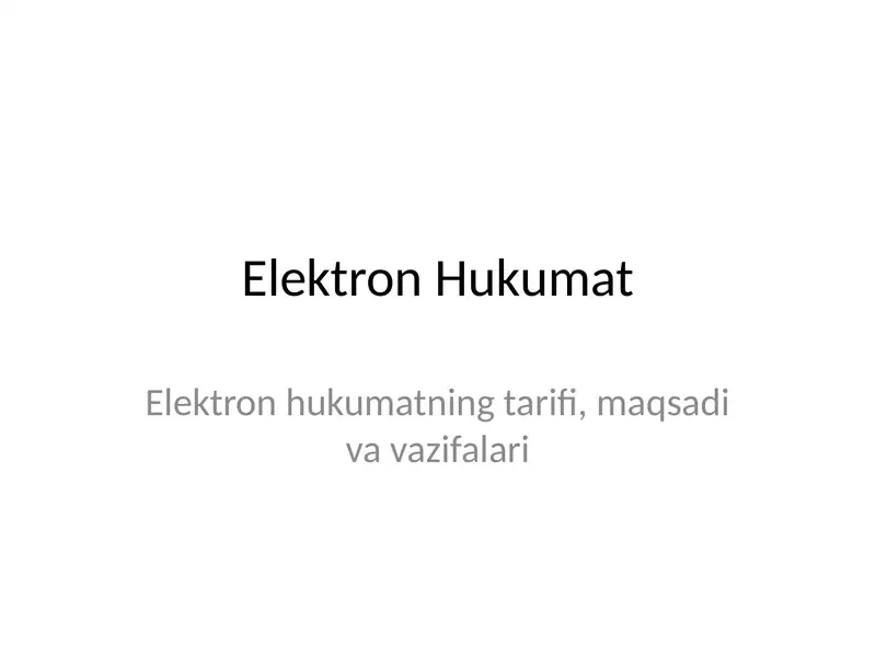 Elektron Hukumat