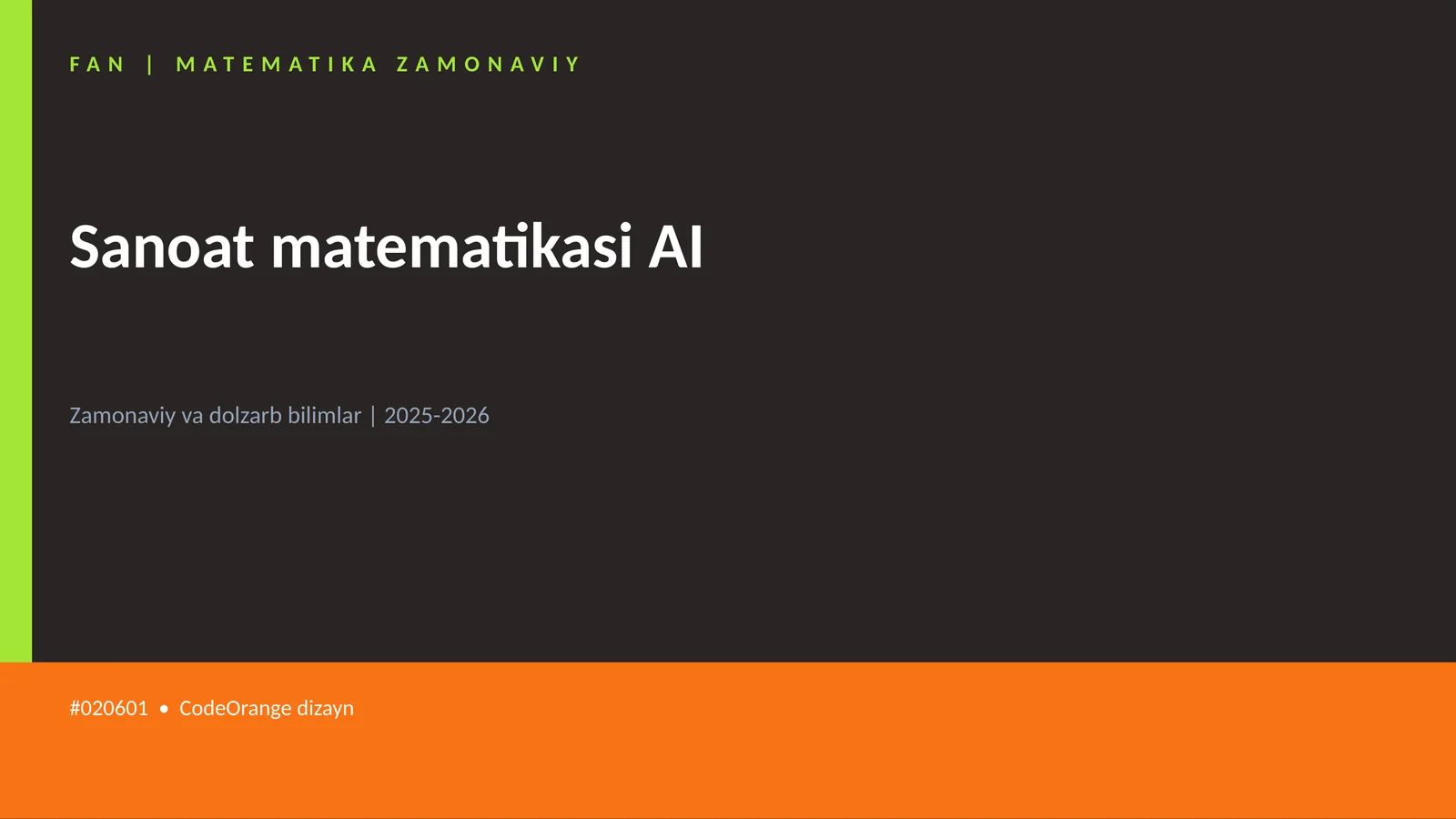 Sanoat matematikasi AI
