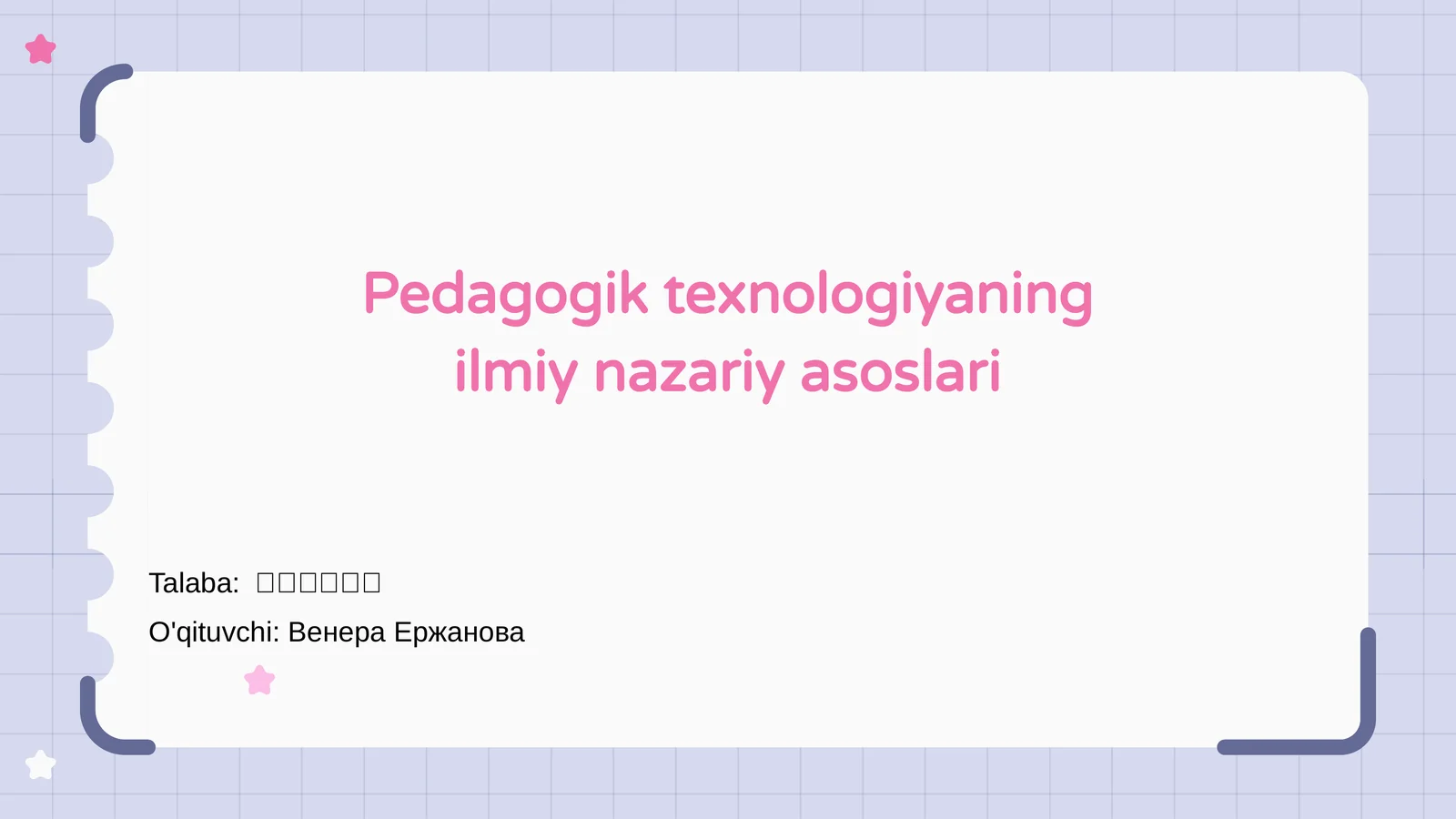 Pedagogik texnologiyaning ilmiy nazariy asoslari