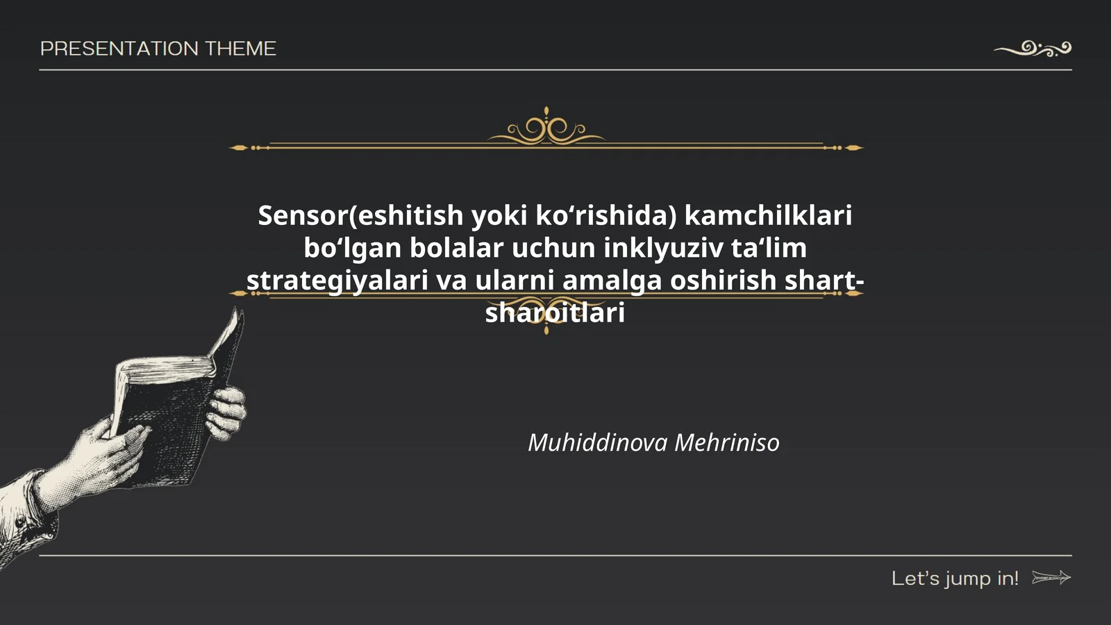Sensor(eshitish yoki koʻrishida) kamchilklari boʻlgan bolalar uchun inklyuziv taʻlim strategiyalari va ularni amalga oshirish shart-sharoitlari
