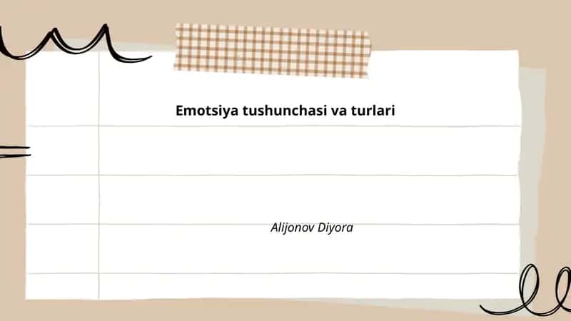 Emotsiya tushunchasi va turlari