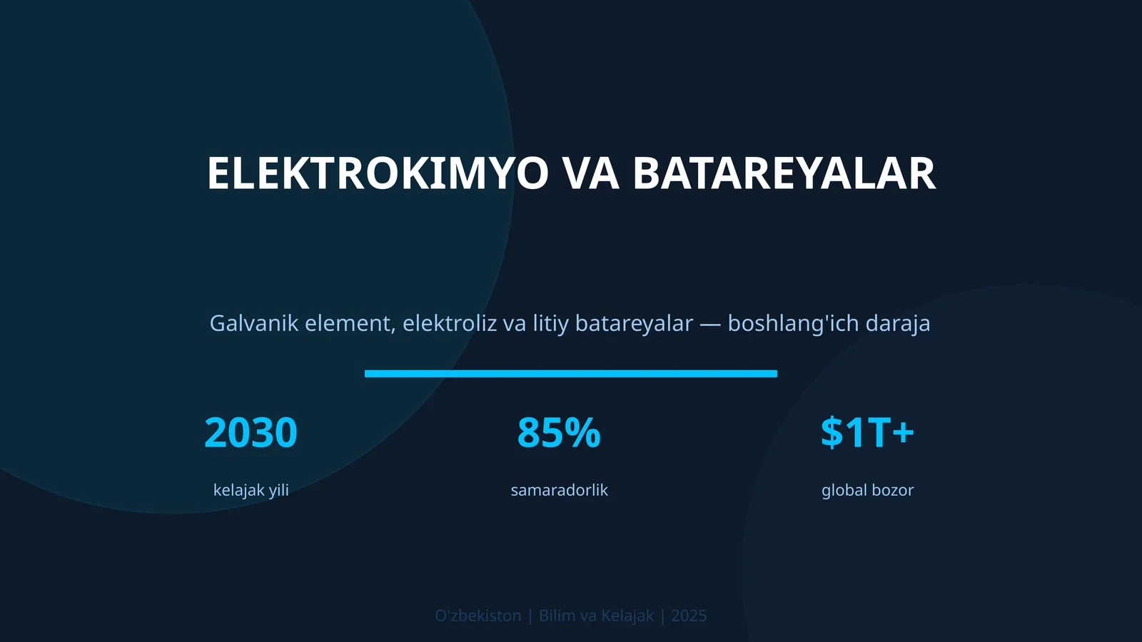 ELEKTROKIMYO VA BATAREYALAR