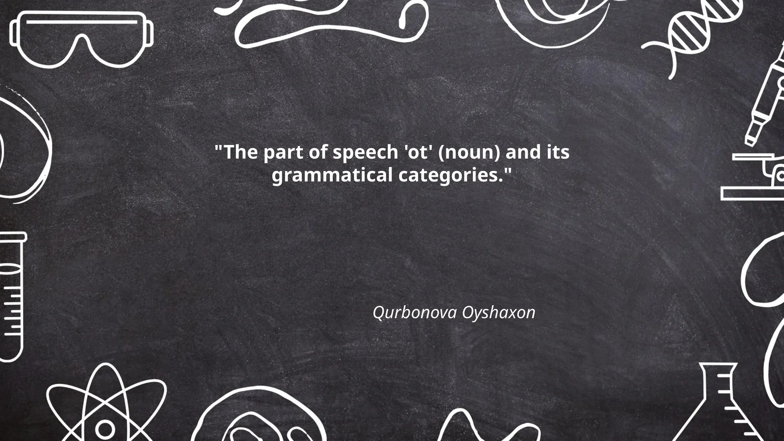 "The part of speech 'ot' (noun) and its grammatical categories."