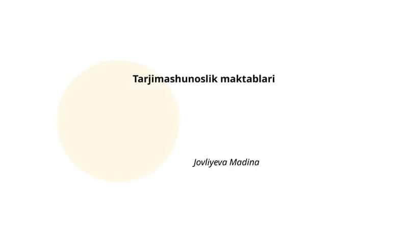 Tarjimashunoslik maktablari