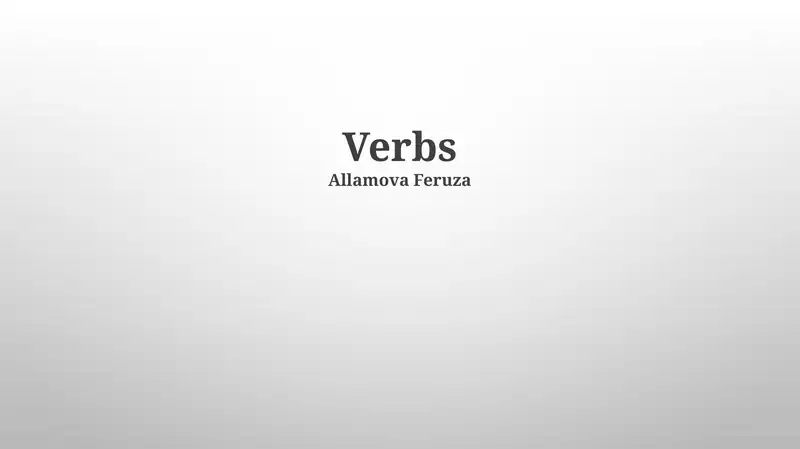 Verbs