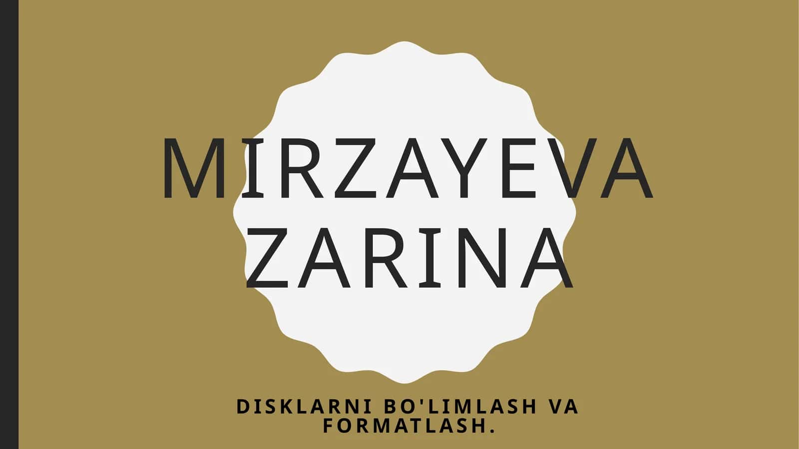 Disklarni bo'limlash va formatlash
