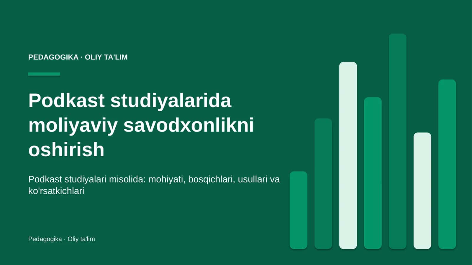 podkast studiyalarida moliyaviy savodxonlikni oshirish 9632