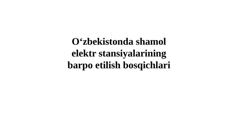 Zarafshon shamol elektr stansiyasi