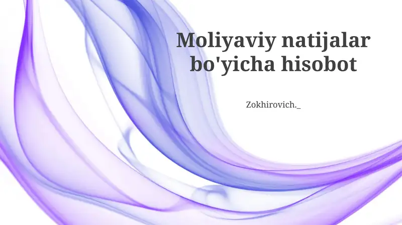 Moliyaviy natijalar bo'yicha hisobot