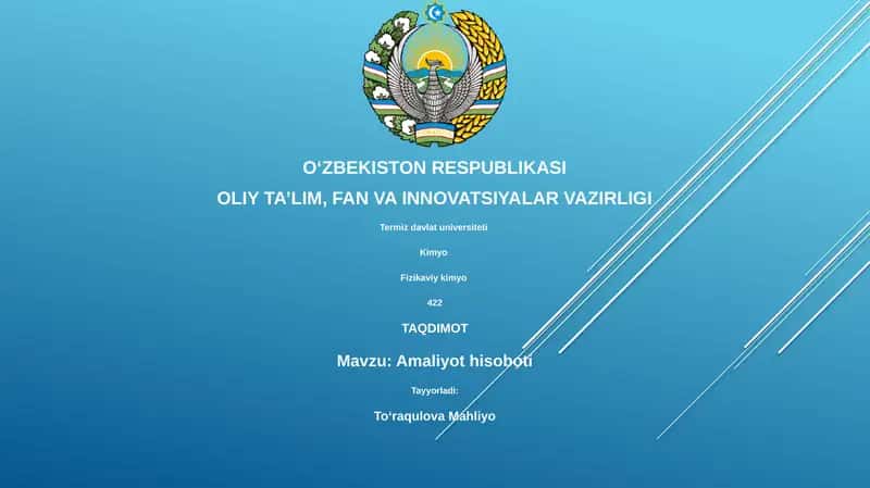 Amaliyot hisoboti