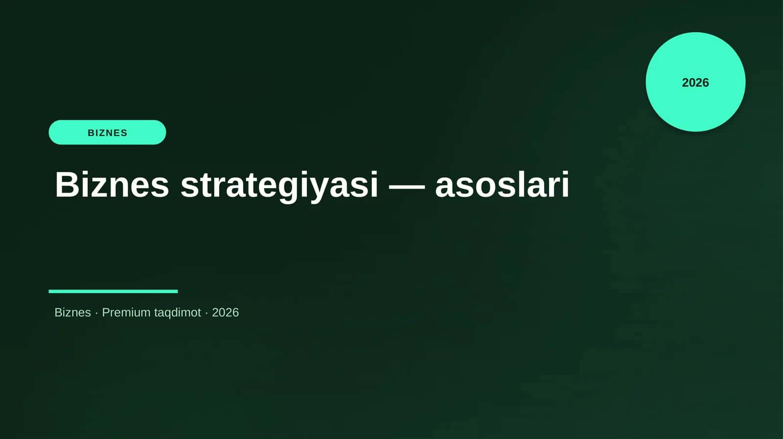 Biznes strategiyasi — asoslari