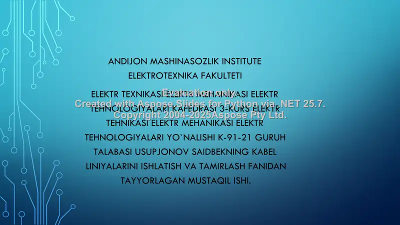 Kabel liniya trassasini aniqlash
