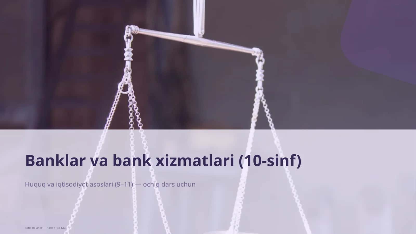 Banklar va bank xizmatlari (10-sinf)