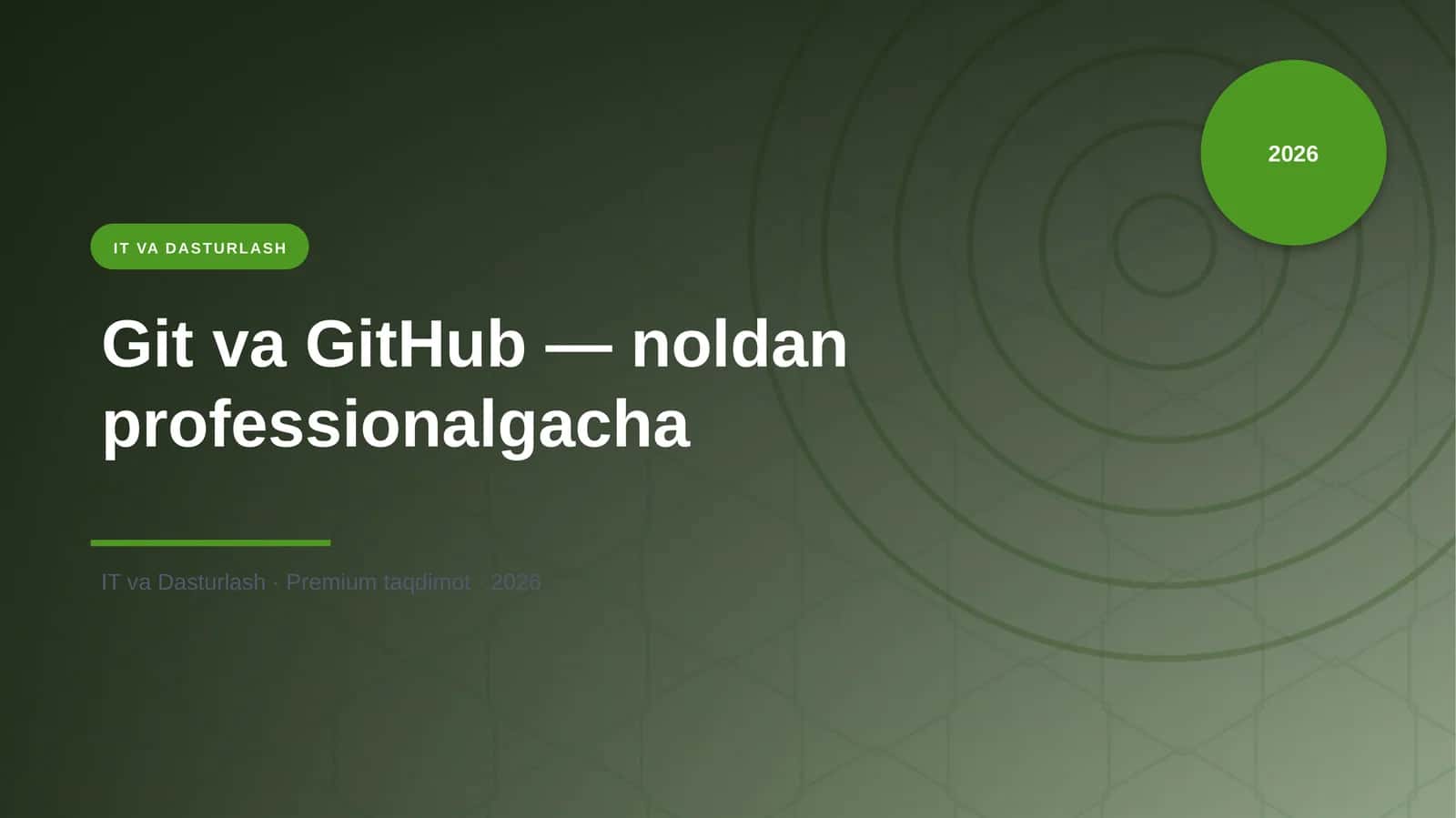 Git va GitHub — noldan professionalgacha