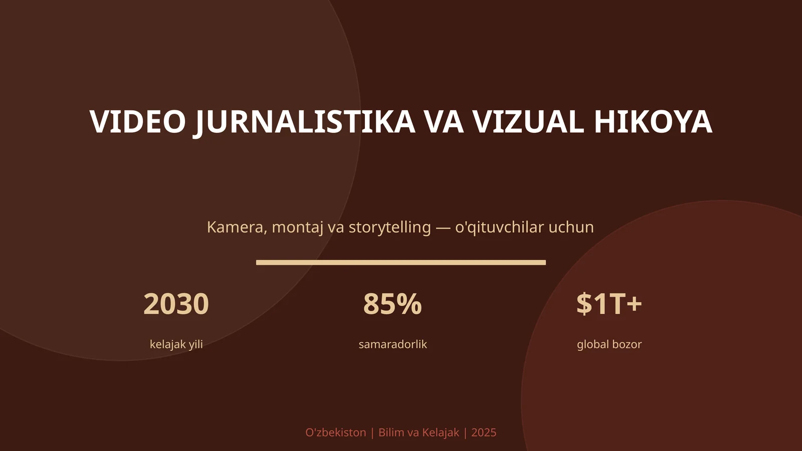 VIDEO JURNALISTIKA VA VIZUAL HIKOYA