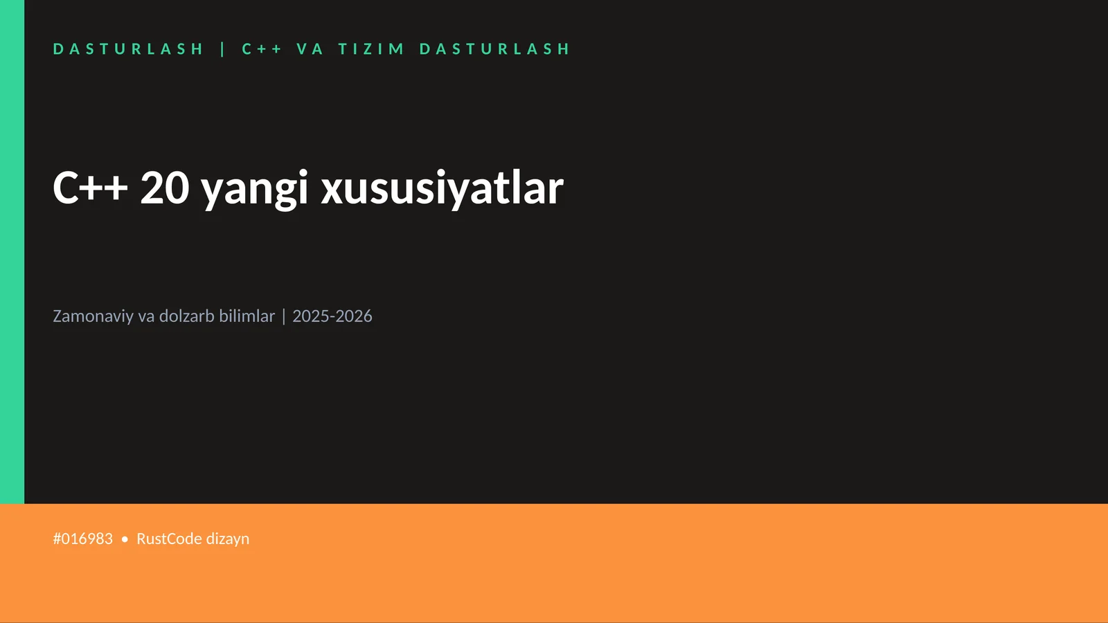 C++ 20 yangi xususiyatlar