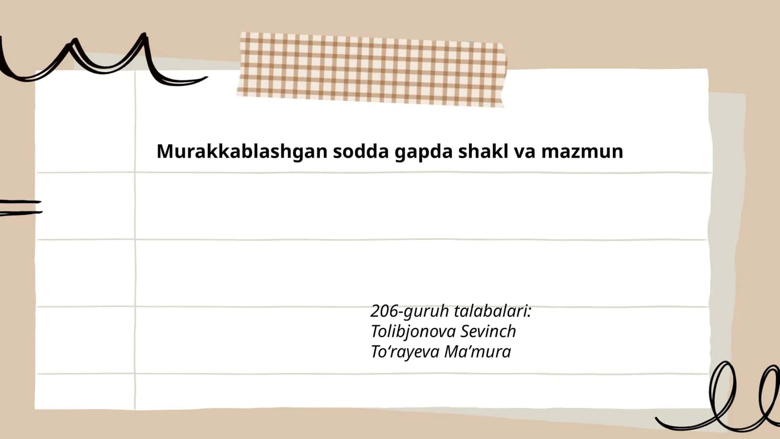 Murakkablashgan sodda gapda shakl va mazmun