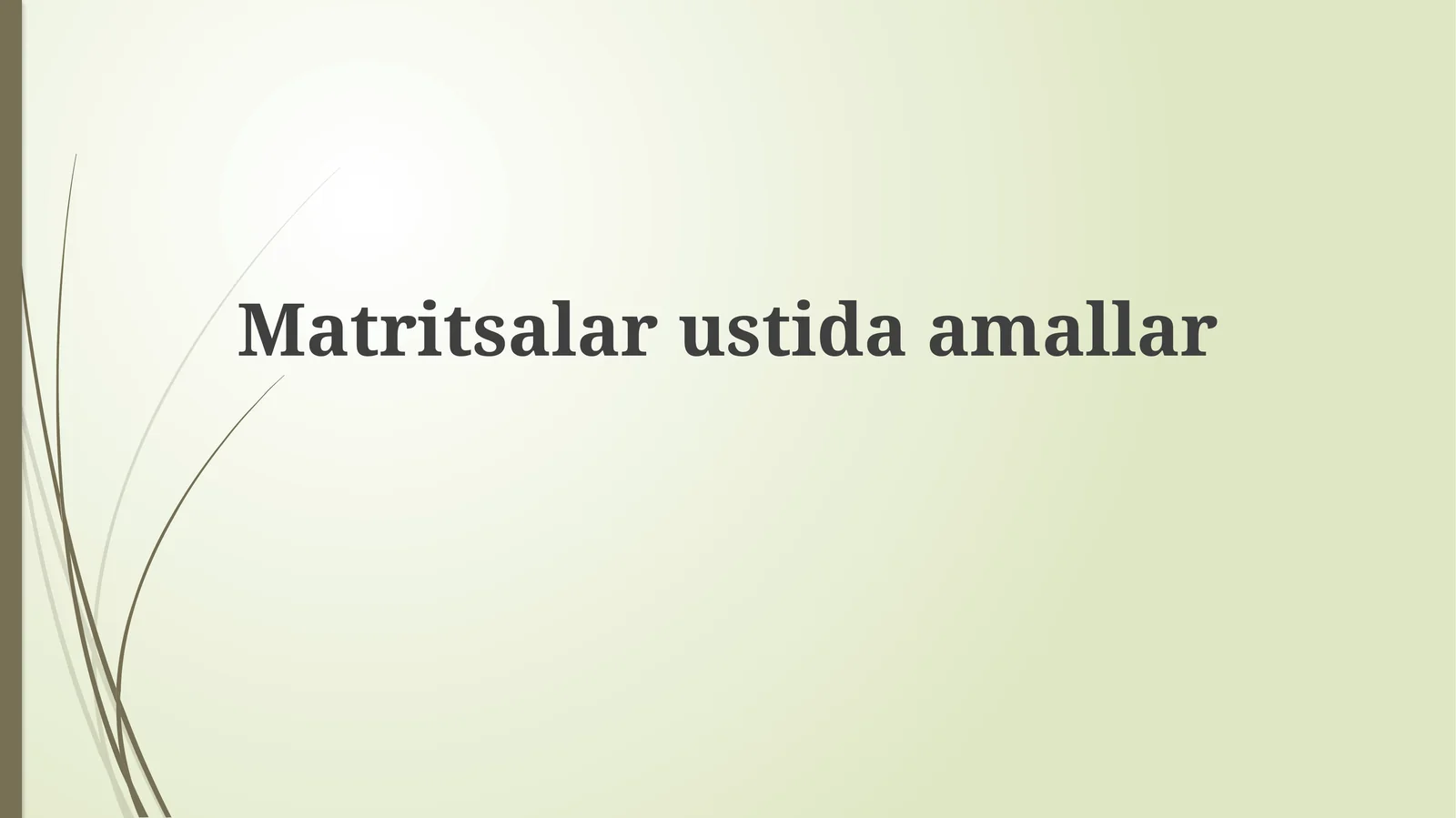 Matritsalar va ular ustida amallar