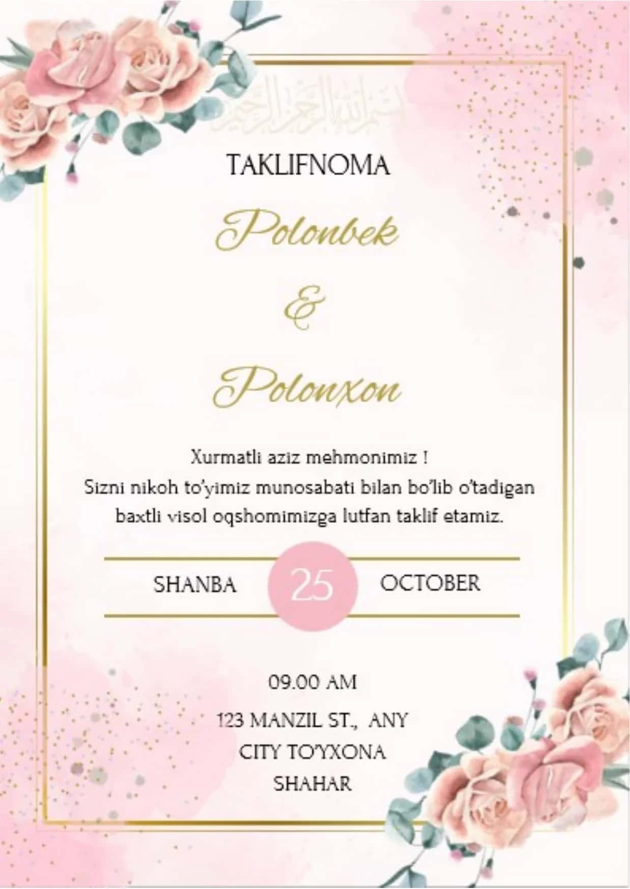 TAKLIFNOMA TAHRIRLANADI