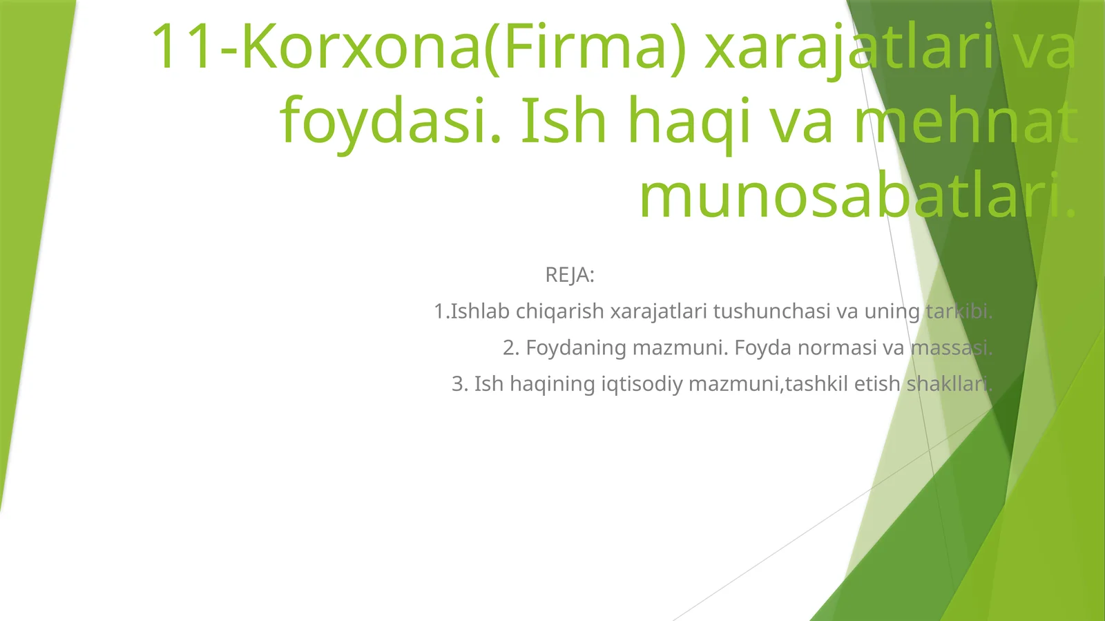 Ishlab chiqarish xarajatlari tushunchasi va uning tarkibi