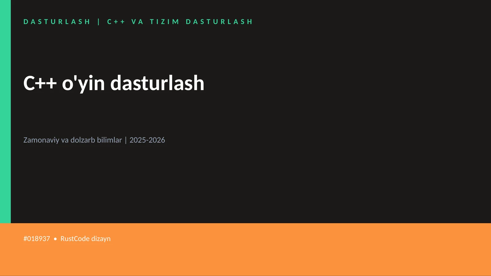 C++ VA TIZIM DASTURLASH