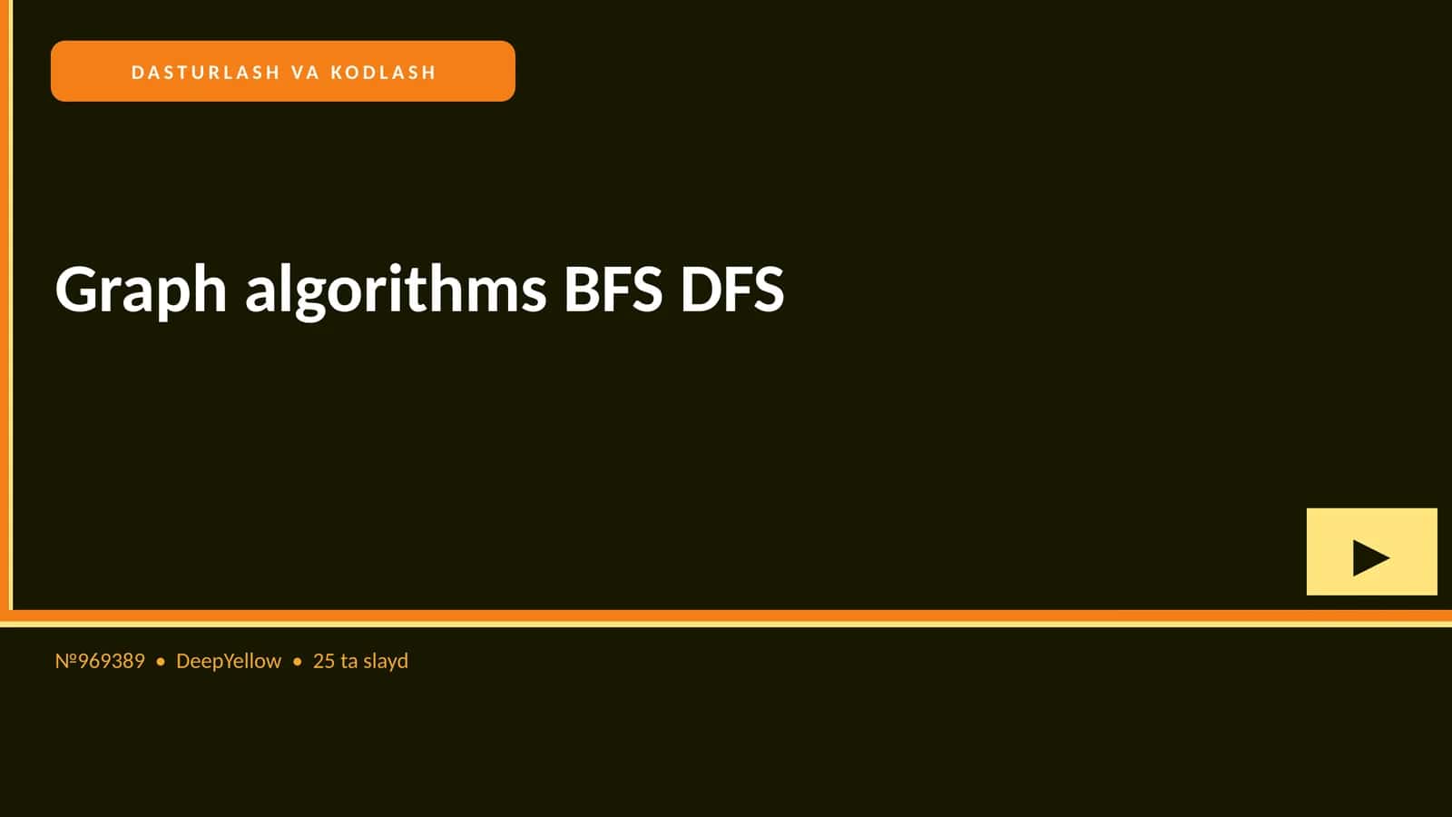 Graph algorithms BFS DFS