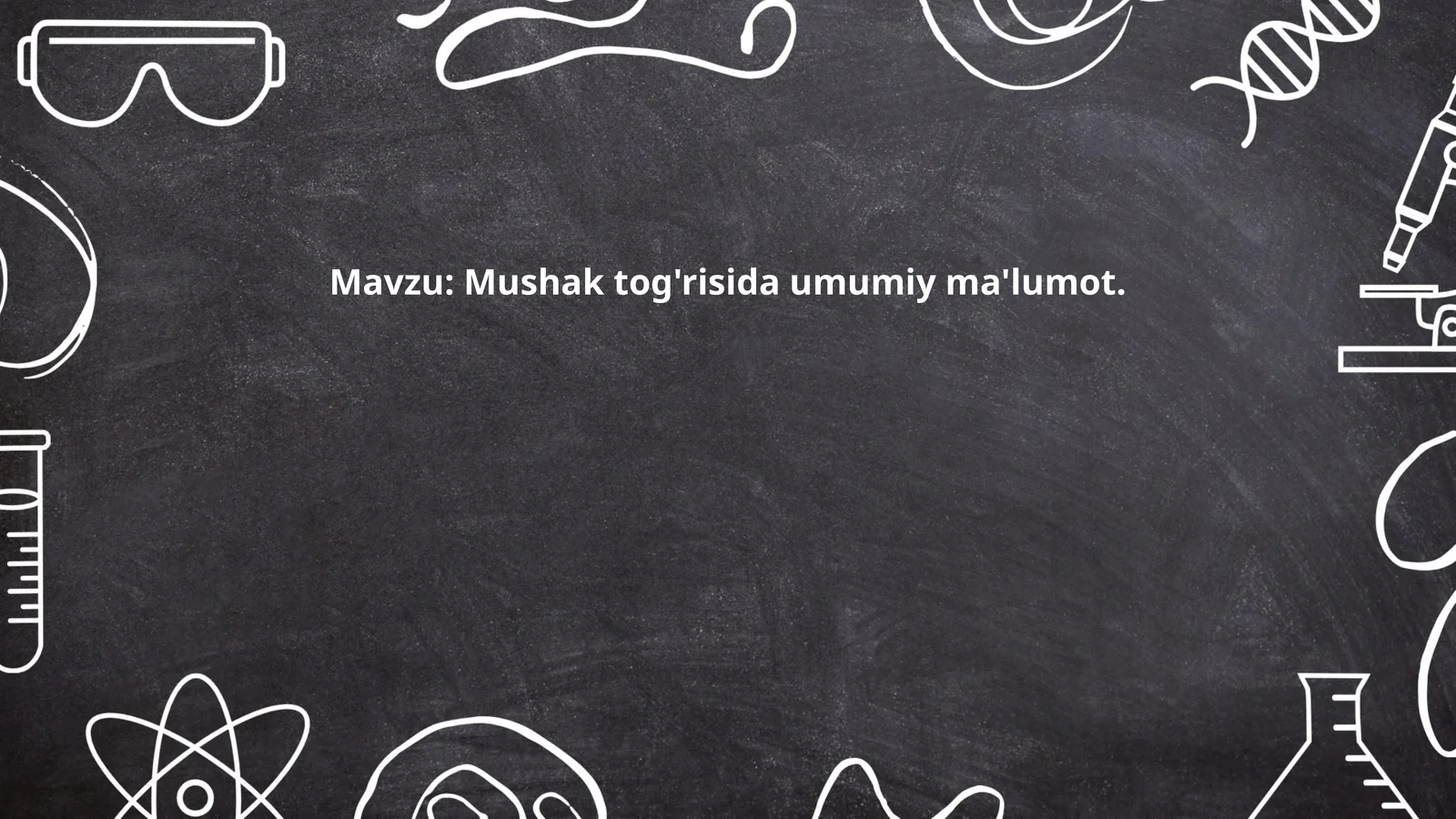 Mushak tog'risida umumiy ma'lumot