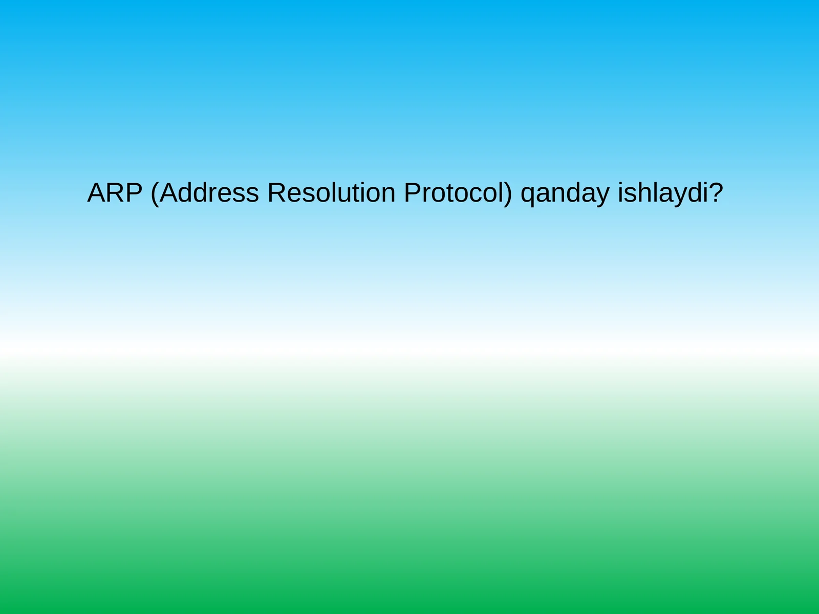 ARP (Address Resolution Protocol) qanday ishlaydi?