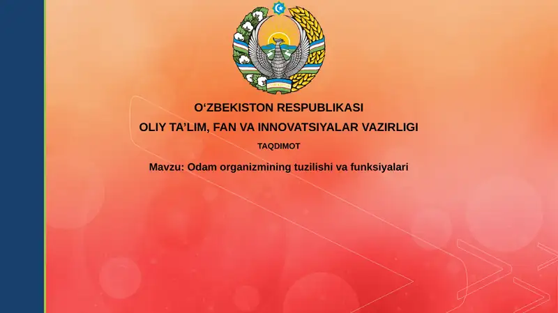 Odam organizmining tuzilishi va funktsiyalari