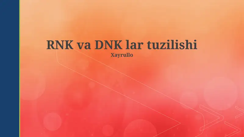 RNK va DNK lar tuzilishi