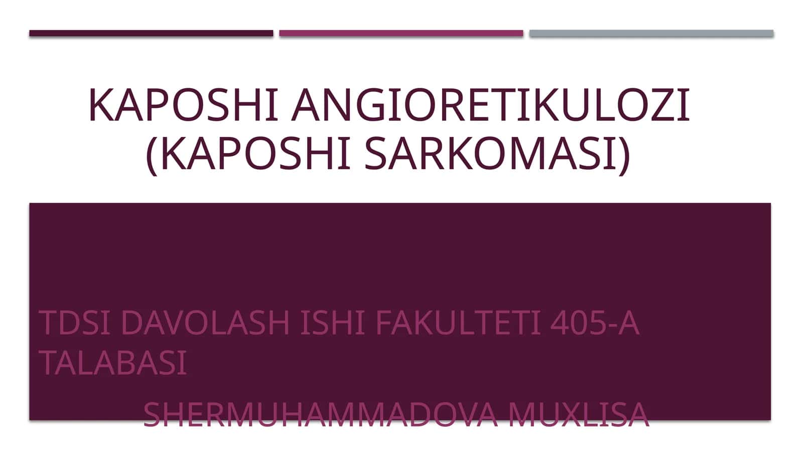 Kaposhi sarkomasi