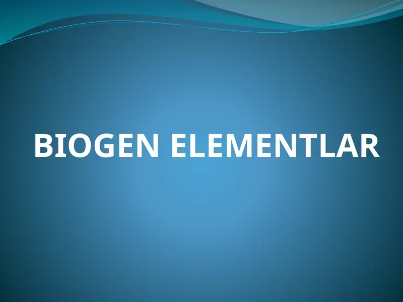 BIOGEN ELEMENTLAR