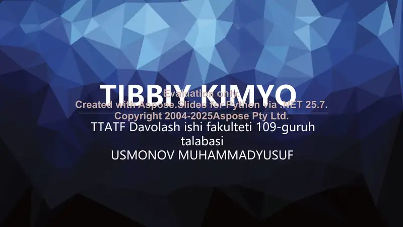 Dagʻal-dispers sistemalarning xossalar va ularni tibbiyot va tibbiy profilaktika sohasida ishlatilishi