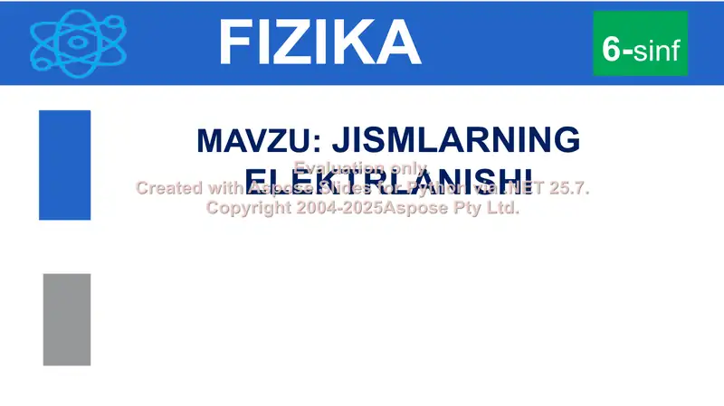 Jismlarning elektrlanishi