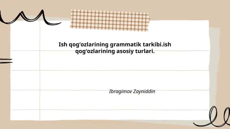 Ish qogʻozlarining grammatik tarkibi