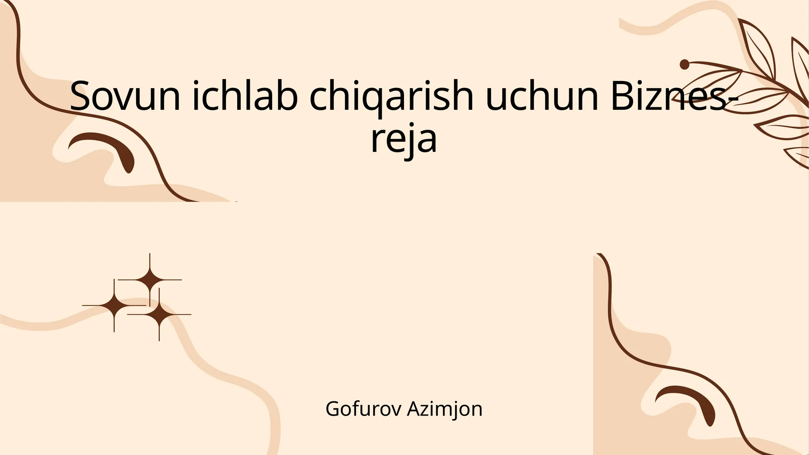 Sovun ichlab chiqarish uchun Biznes-reja