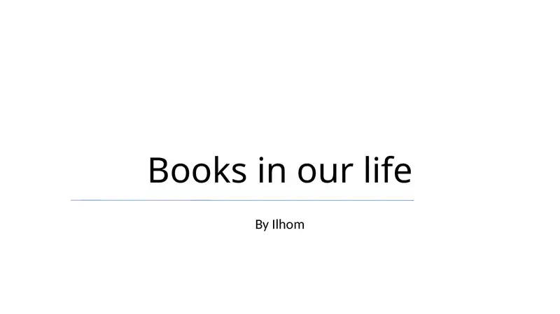 Books in our life
