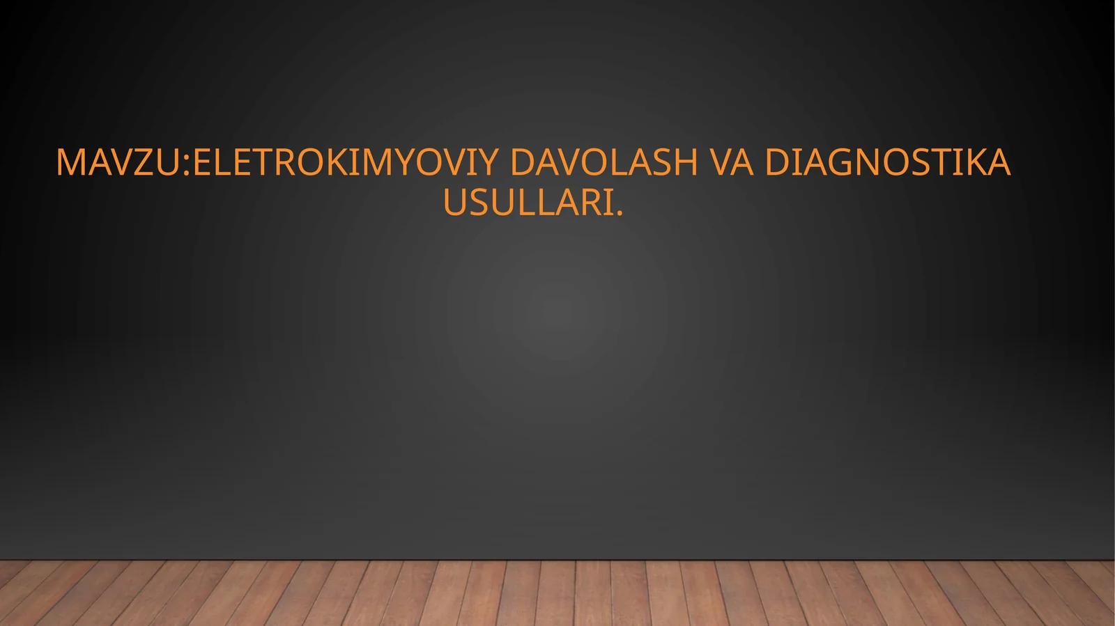 Eletrokimyoviy davolash va diagnostika usullari