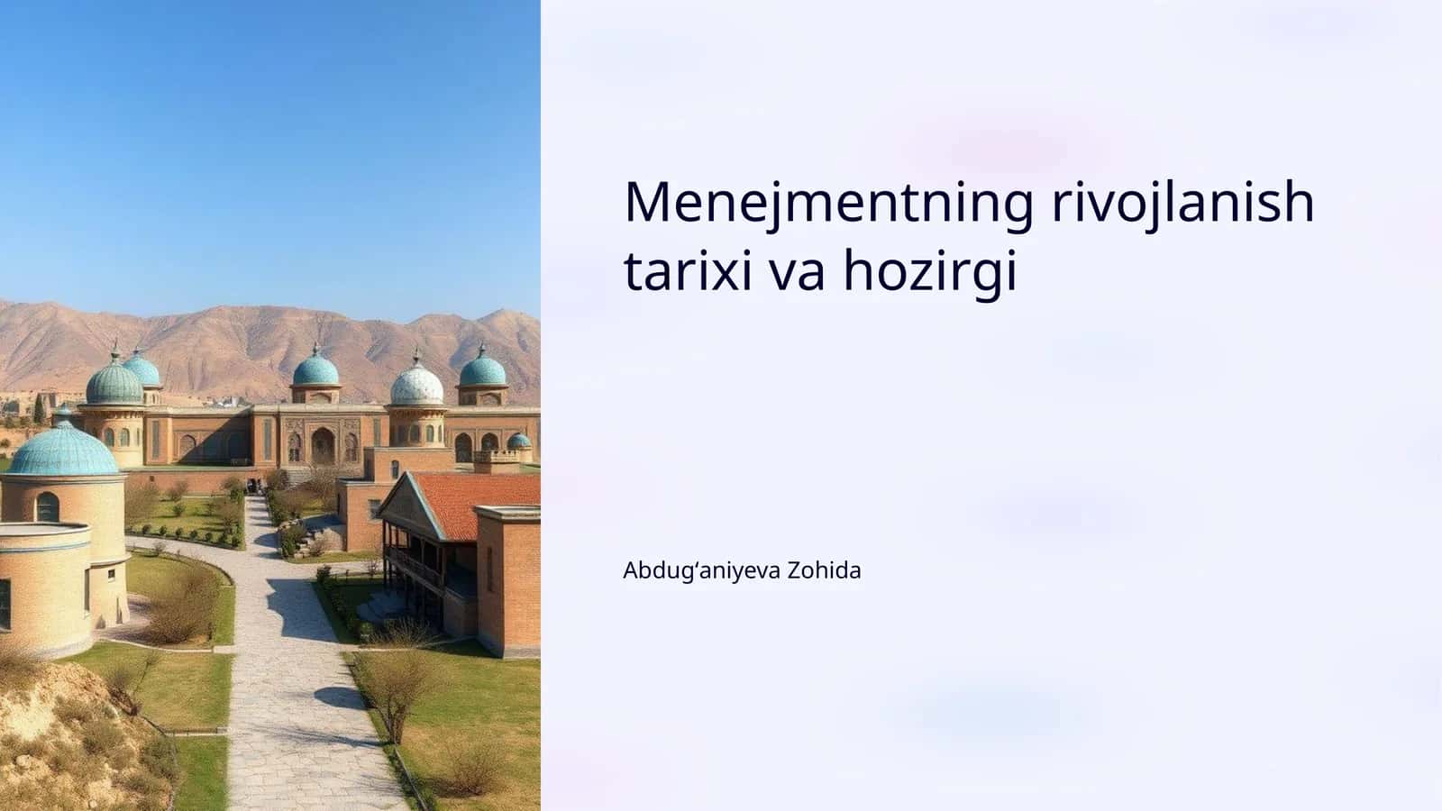 Menejmentning dastlabki shakllari
