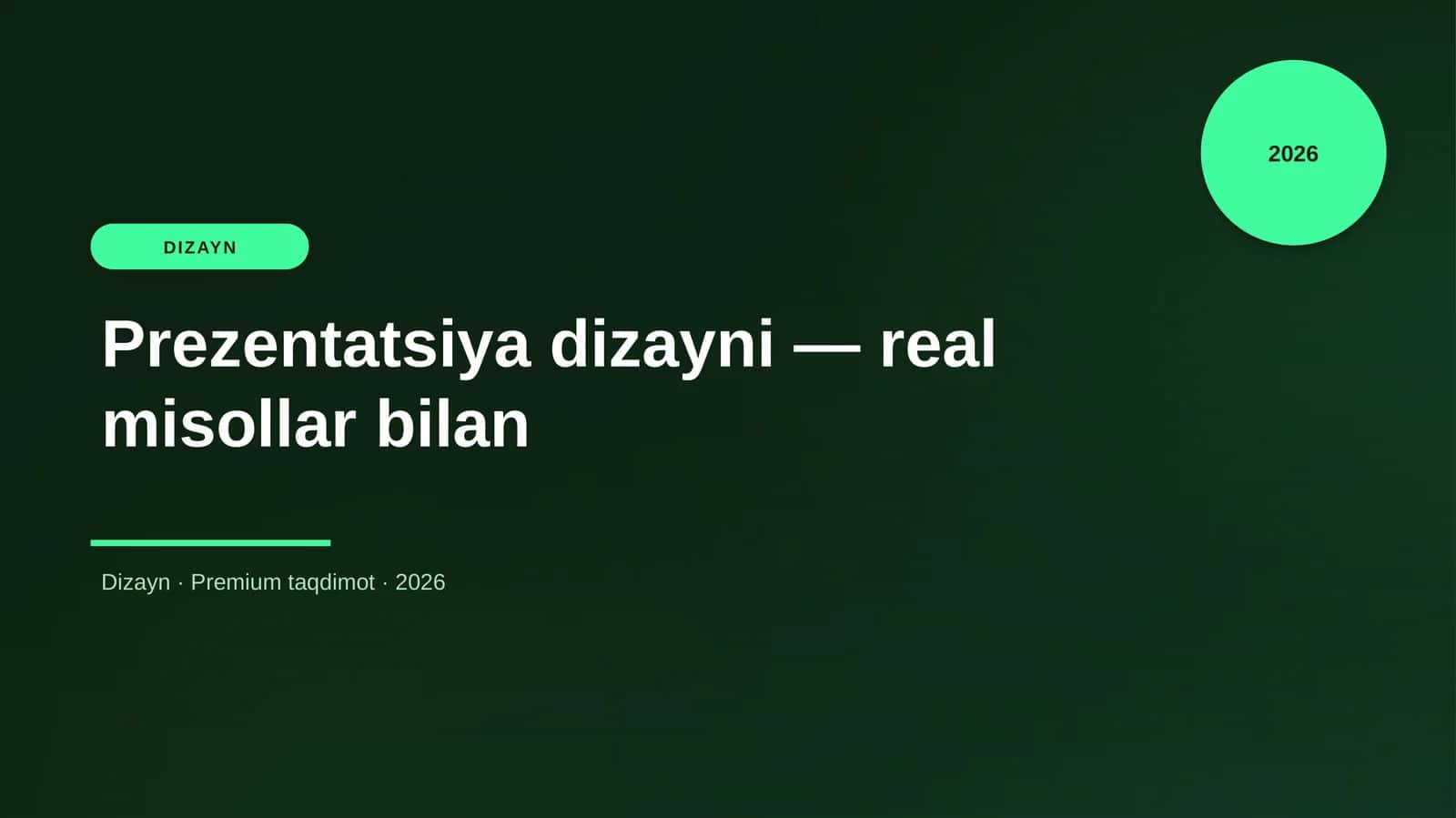 Prezentatsiya dizayni — real misollar bilan